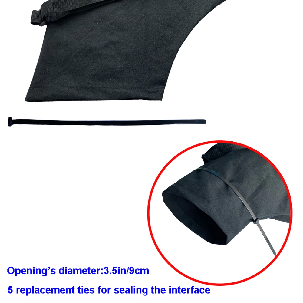 

Outdoor Garden Blower Leaf Bag Portable With 5 Ties Universal Home Solid Canvas Multifunction Zipper Closure Vacuum Cleaner