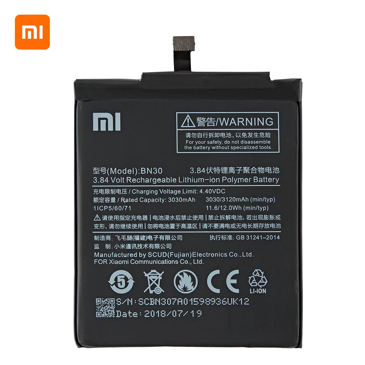 Оригинальный аккумулятор Xiao mi 100% BN30 3120 мАч для Xiaomi Redmi 4A Redmi4A сменные батареи