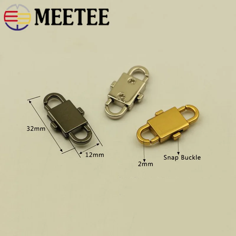 Meetee 2/5 шт., 12X32 мм Металлические цепи пряжки для регулировки сумки цепи Изменение Длина крюк DIY брелок повесить оснастки пряжкой аксессуар BF458