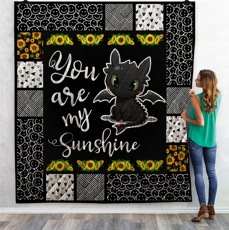 Одеяло с 3D рисунком домашнее покрывало аниме дракона для кровати королевы отеля