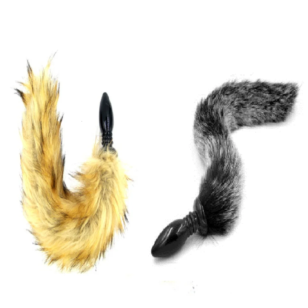 Анальная пробка с лисьим хвостом и бутафом для собак флирт пар игры взрослых