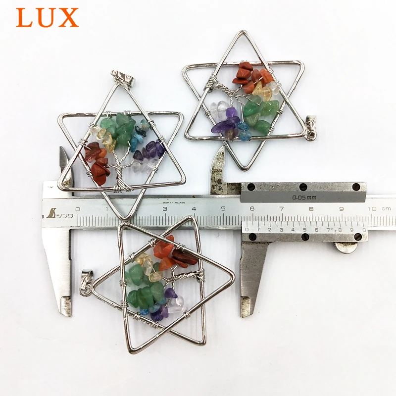 Роскошное ювелирное Дерево жизни проволока обернутый кулон Звезда Давида