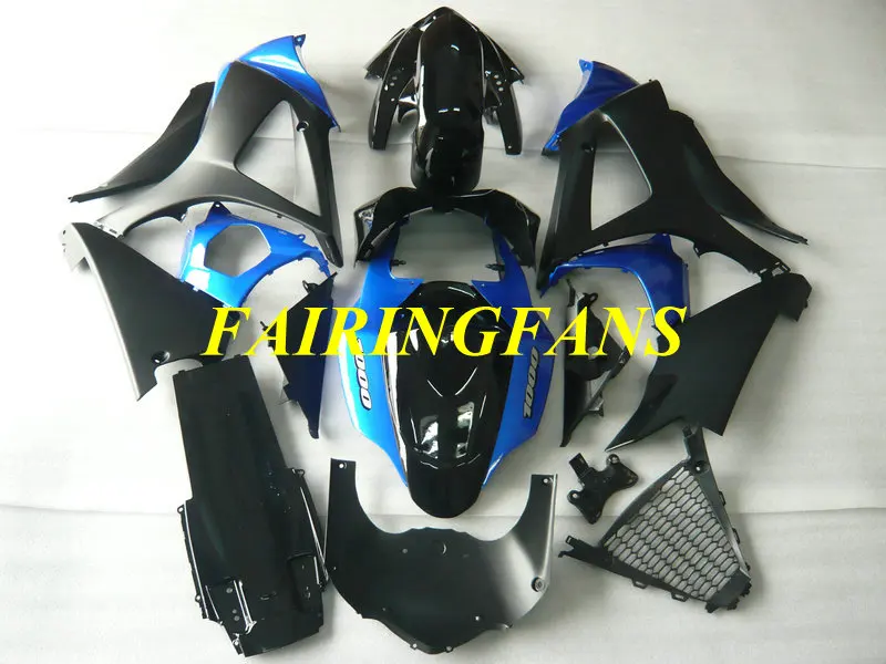 Мотоцикл обтекатель КУЗОВ для GSXR1000 07 08 GSX R GSXR 1000 K7 2007 2008 ABS черно голубые
