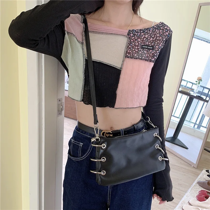 

Elegant Design Ladies Small Underarm Bag Texture PU Leather Female Messenger Bags Simple Solid Color Cool Girls Purses Handbags