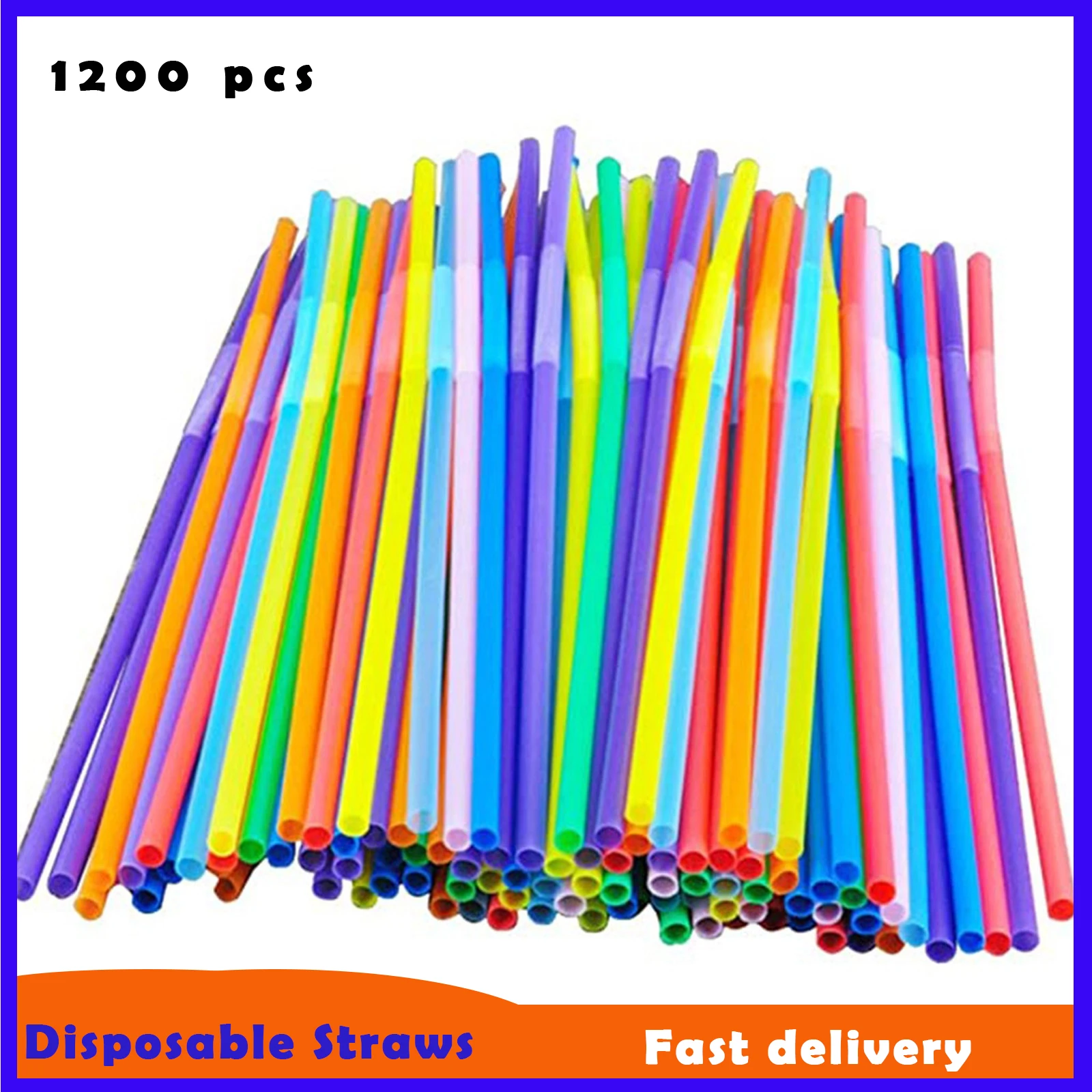 

1200pcs Straws Plastic Thick For Drinks Colorful Black Drinking Juice Bar Bubble Accessory Disposable Milkshake Cocktail Tube