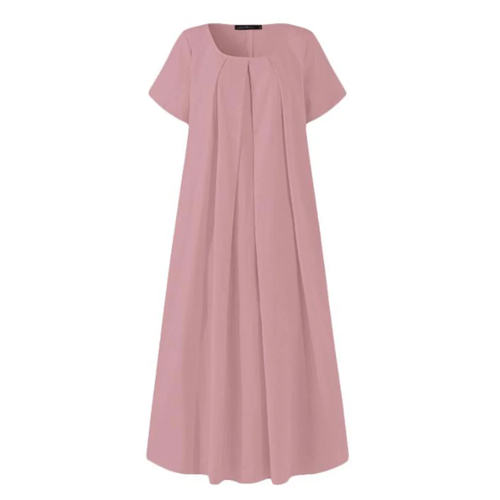 Женское пляжное платье в стиле бохо винтажное Плиссированное Макси-платье с