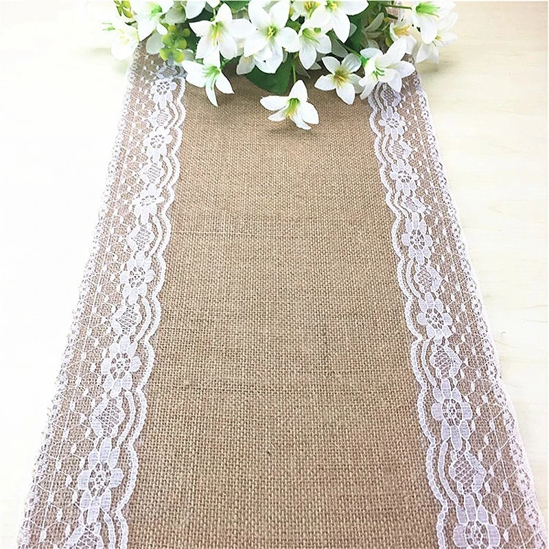 Винтажные дизайнерские джутовые скатерти 30*275 см для свадьбы Рождества кроше