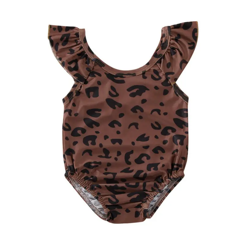Girl Swimwear Toddler Kids Baby Sleeveless Leopard print Romper Swimsuit Bathing Suit | Детская одежда и обувь