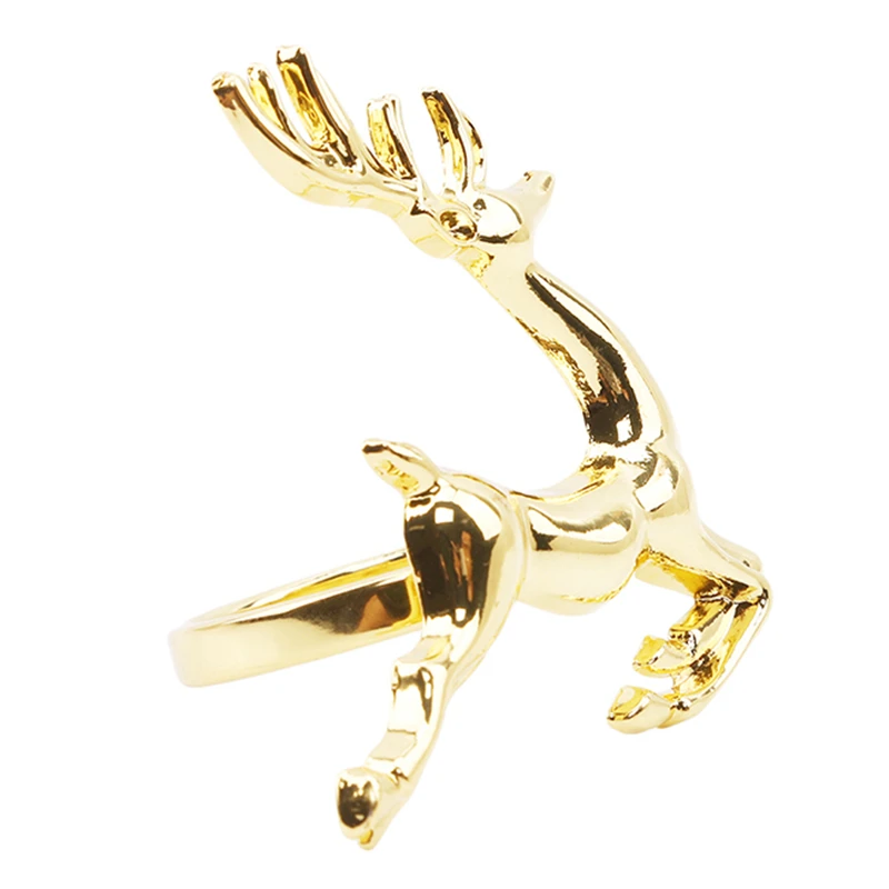 2 Colors Creative Christmas Deer Shape Napkin Alloy Buckle Wedding Party Ring Holder Desktop Decoration | Дом и сад