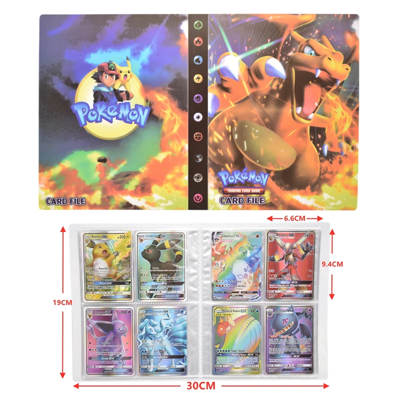 

Pokemon Holder 240Pcs Album Toy Collections Pokemones Cards Album Book Folder Notebook Top Loaded List Toy Gift for Children