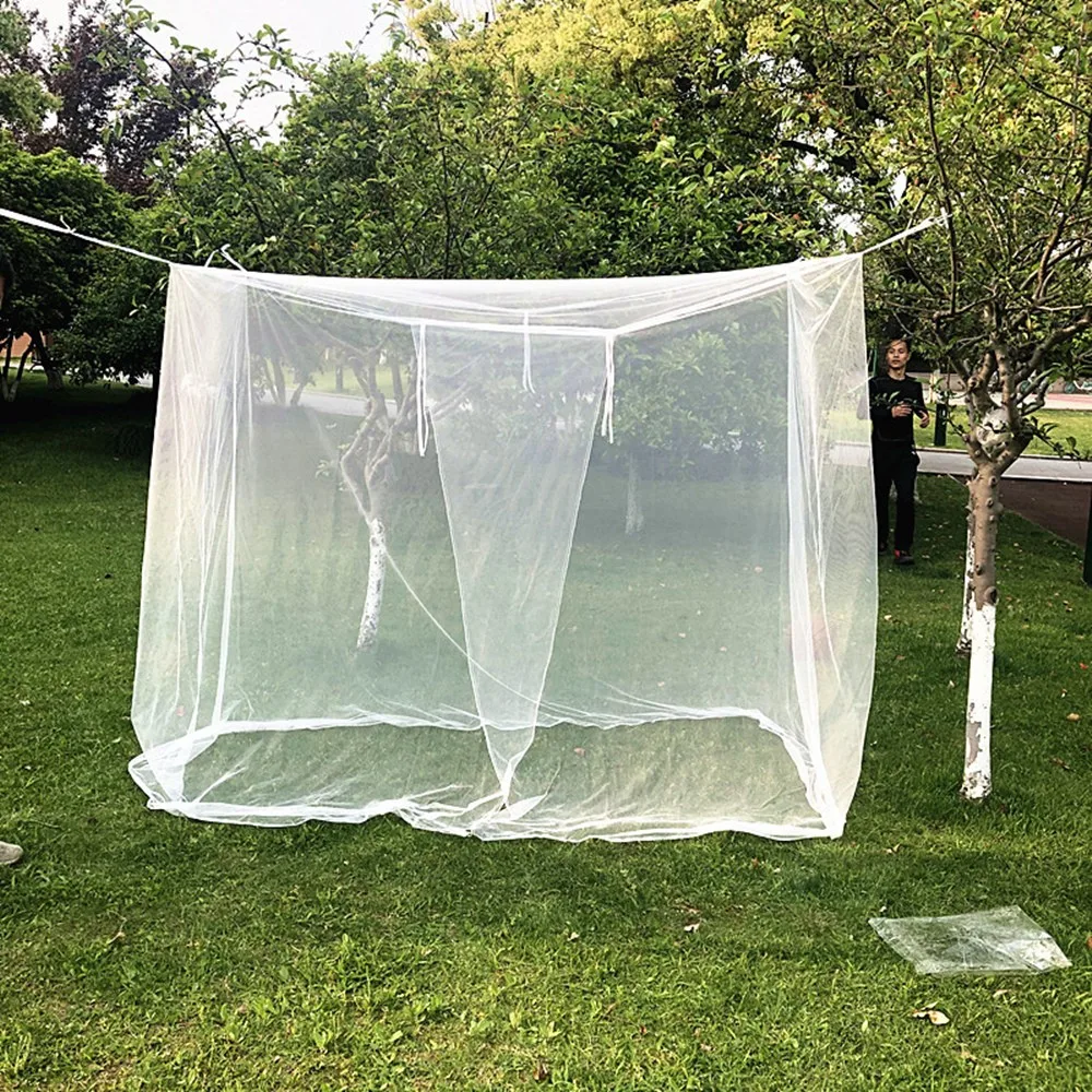 

1PC Polyester Large White Camping Mosquito Net Indoor Home Bed Outdoor Insect Tent 2x2M For Outdoor Camping Travel