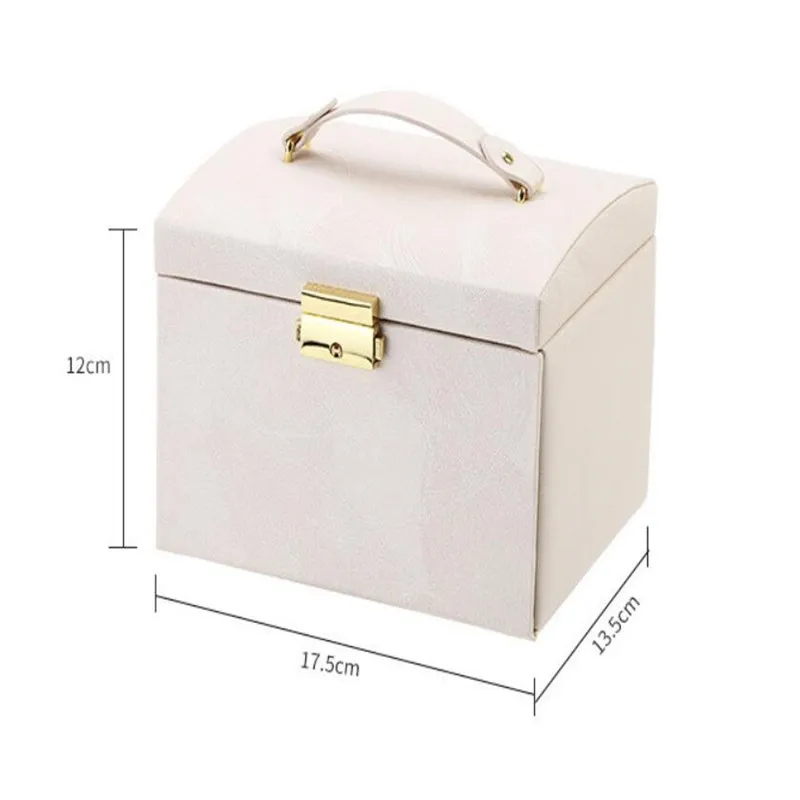 2021 Newly Jewelry Storage Box Large Capacity Portable Lock With Mirror Jewelry Storage Earrings Necklace Ring Jewelry Display