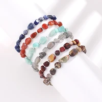 boho style women fashion irregular natural stone beaded bracelet ladies charm jewelry gift