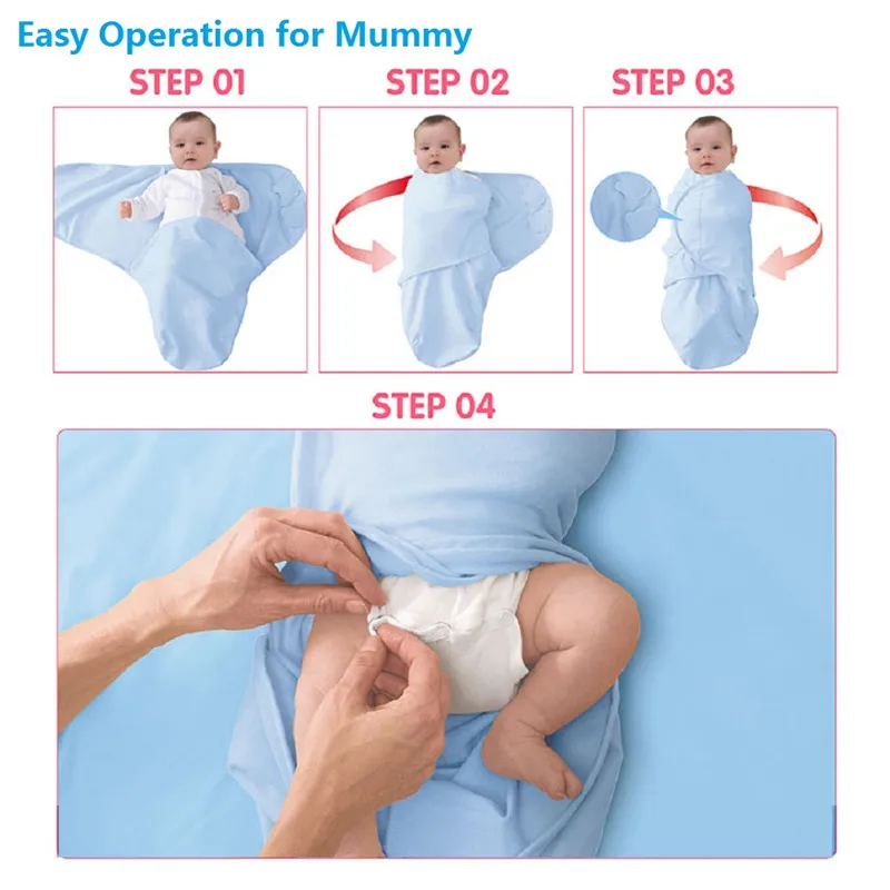 

Newborn Swaddle Wrap + Hat Cotton Baby Receiving Blanket Bedding Cartoon Cute Infant Sleeping Bag for 0-6 Months