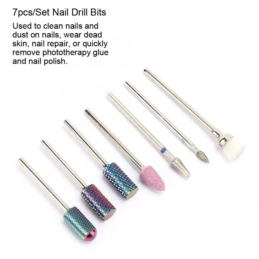 Качественные сверла для ногтей из вольфрамовой стали 7 шт./компл.|Принадлежности