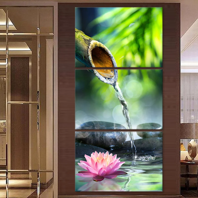 Современный цветок свеча бамбук постер дзен Печать Искусство холст живопись