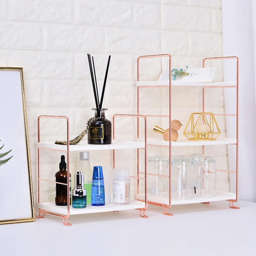 

3 Tier/2 Tier Bath Showe Storage Caddy Shelf Iron Multi Function Strong Bearing Organizer for Bathroom Kitchen Desk Cosmetics