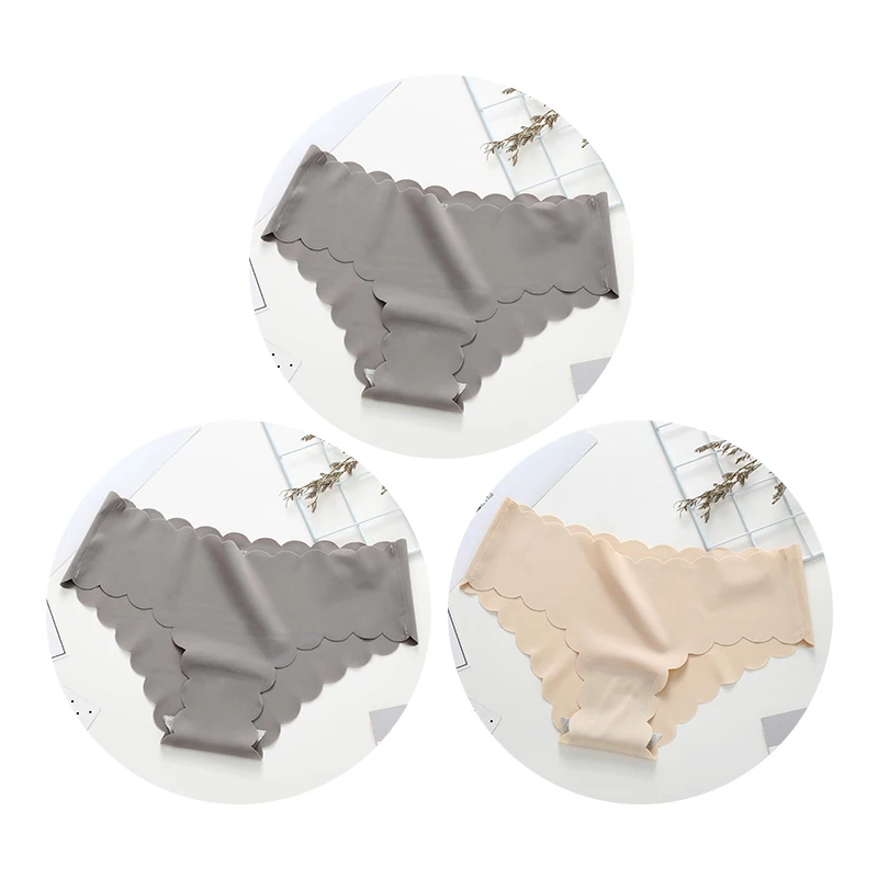 1 Apricot 2 Gray 3 шт. бесшовные трусики для женщин, сексуальное дамское нижнее белье, женские трусики, модные удобные женские трусики с низкой талией - Цвет: 1 Apricot 2 Gray