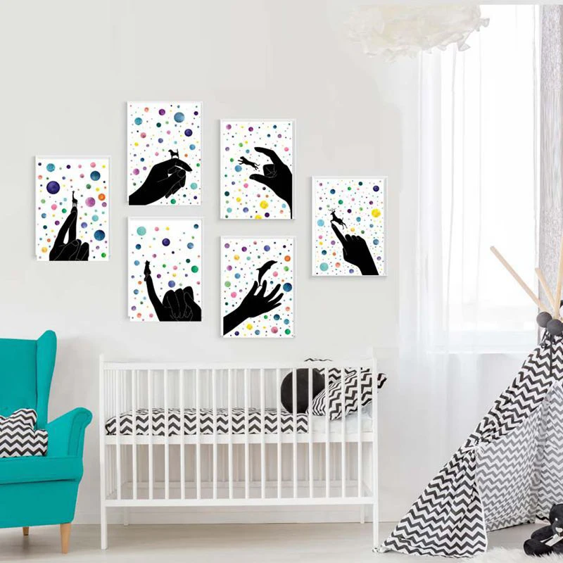 Картина на холсте с изображением звездного неба пальцев звезд животных | Дом и