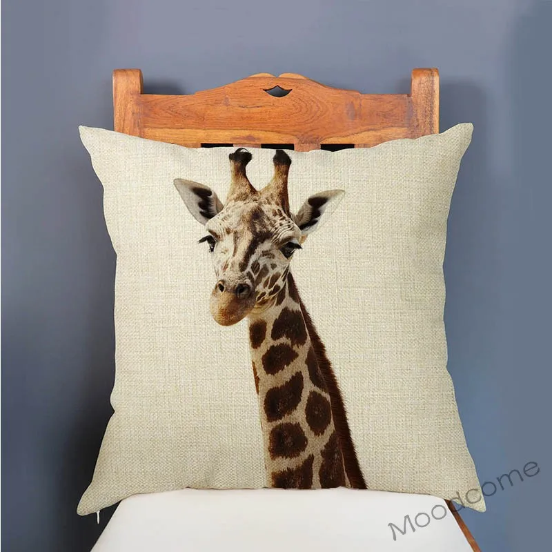 Милый детский декоративный чехол для детской подушки с изображением леса