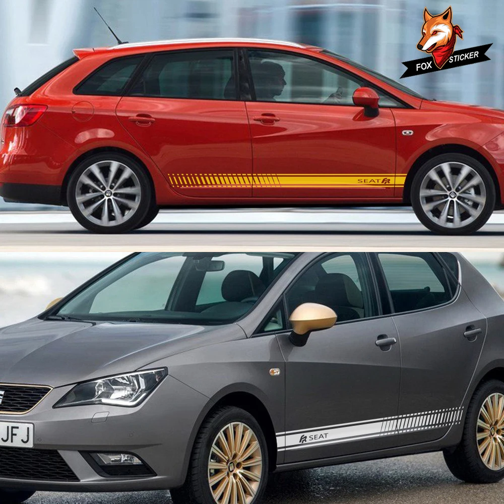 Наклейки на дверь и боковую юбку 2 шт. наклейки для Seat FR Leon MK3 MK2 Tarraco Ibiza 6J 6L Altea Ateca