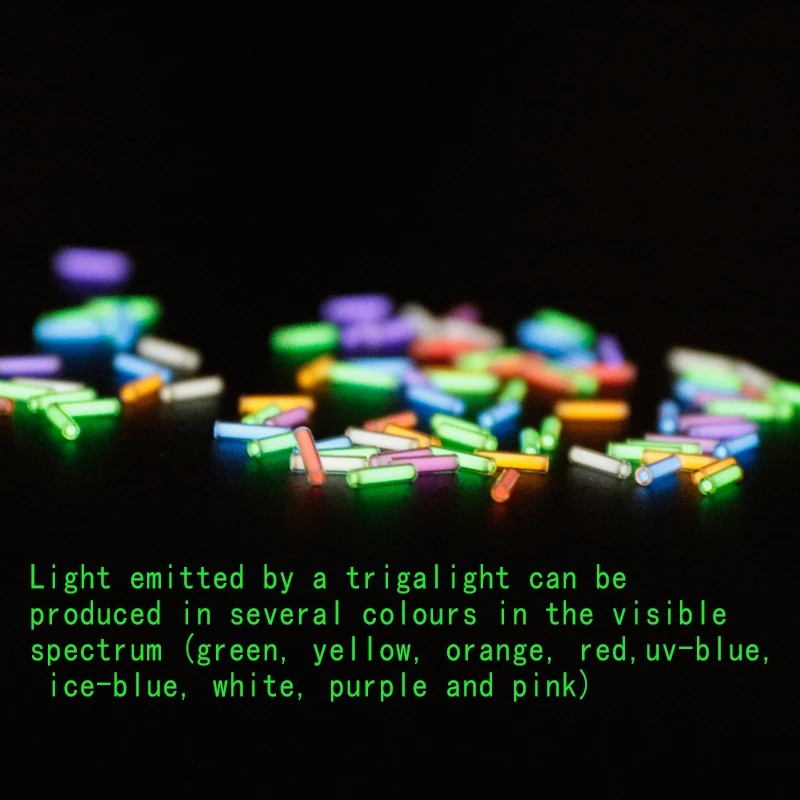 Tubo de Gas de tritio, 1,5x6mm, 3x22,5mm, viales de tritio autoluminosos, luz de emergencia de selecci&oacute;n multicolor EDC, 2x12, 3x11, 1 ud.-1