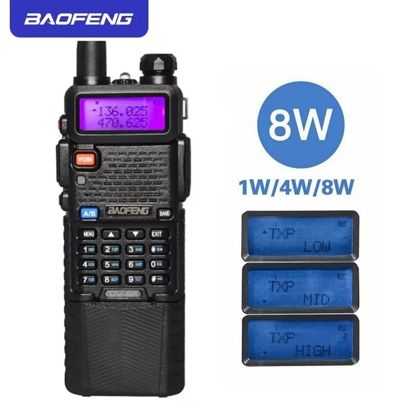 Обновление 8 Вт BaoFeng UV-5R рация VHF/UHF удобный двухдиапазонный CB двухсторонний радиоприемопередатчик 3800 мАч литий-тиевая батарея