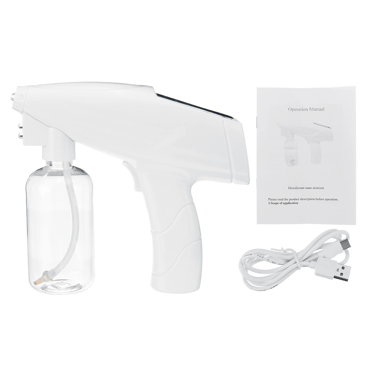

1000W 200ml Electric Spray Gun USB Disinfection Sprayer Fogger Machine Blue Light Nanos Steam Spray Gun Hotel Home Disinfection