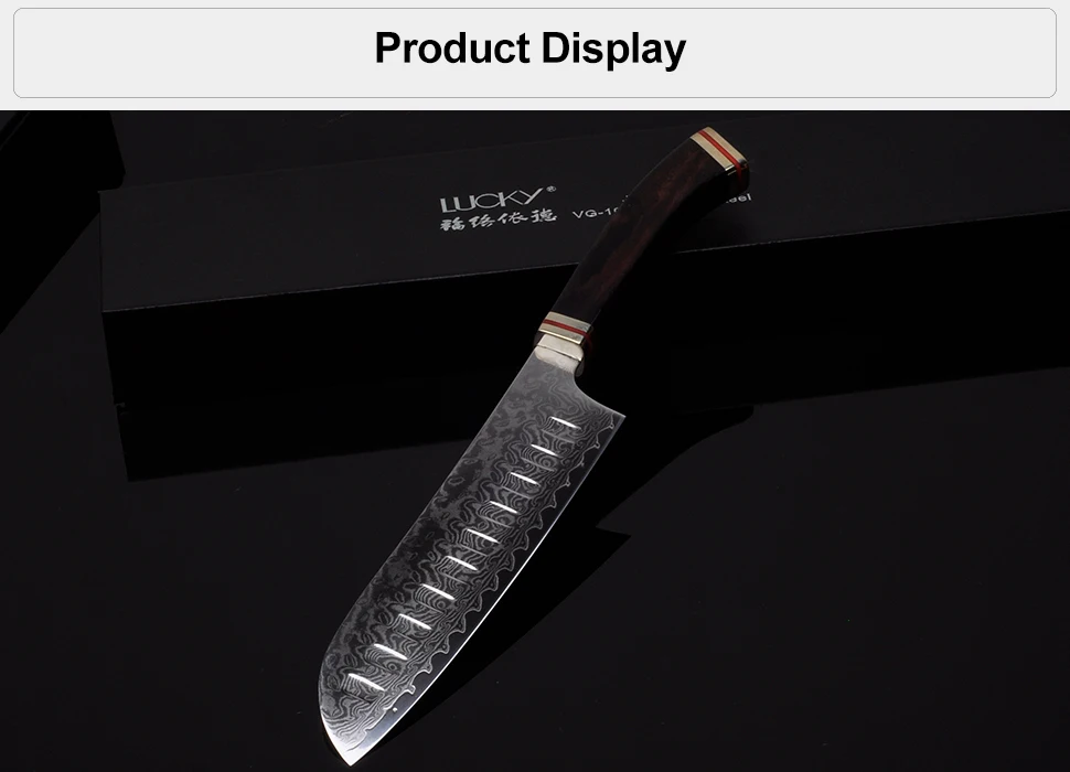 7 дюймов нож шеф-повара Santoku кухонный японский дамасский VG10 стальной нож с черной ручкой Gyuto Кливер рыбное филе разделочный кухонный нож 48