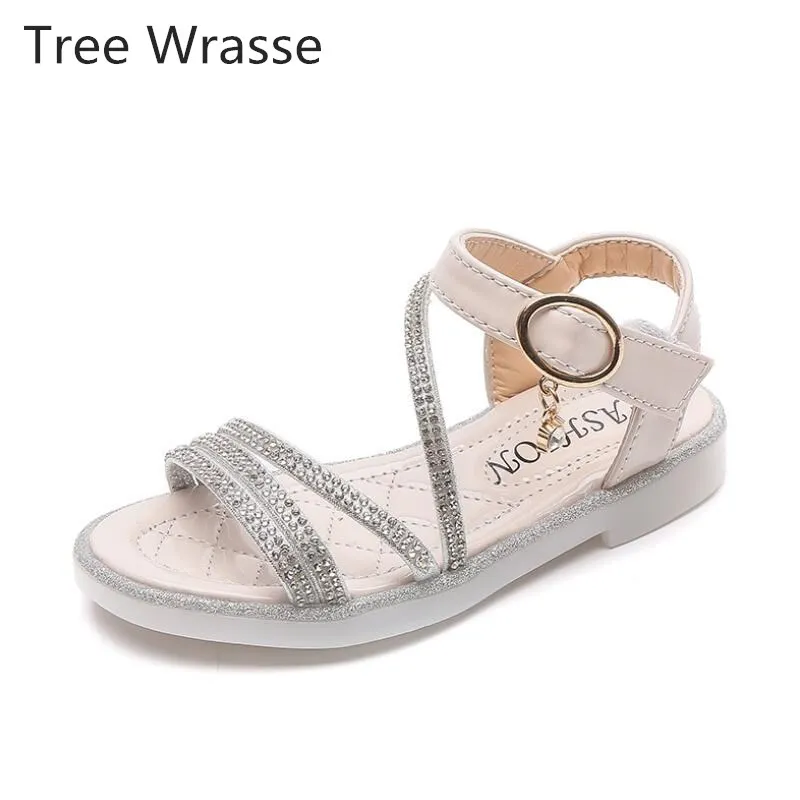 

Сандалии для девочек 2021 Новая летняя одежда для мальчиков и девочек; Блестящие стразы; Обувь принцессы; Повседневная обувь с мягкой подошво...