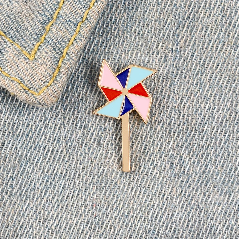 Эмалированные булавки в виде мини мельницы Мультяшные яркие оригами детство