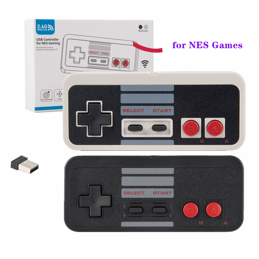 Беспроводной контроллер 2 4 ГГц для игр NES Классический джойстик USB ПК в ретро