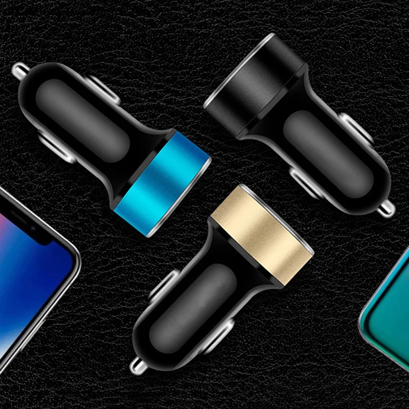 Фото Автомобильное зарядное устройство USB с светодиодный дисплеем QC 3 0 двойное Автомобильное зарядное устройство USB с светодиодный дисплеем QC 3 0 двойное