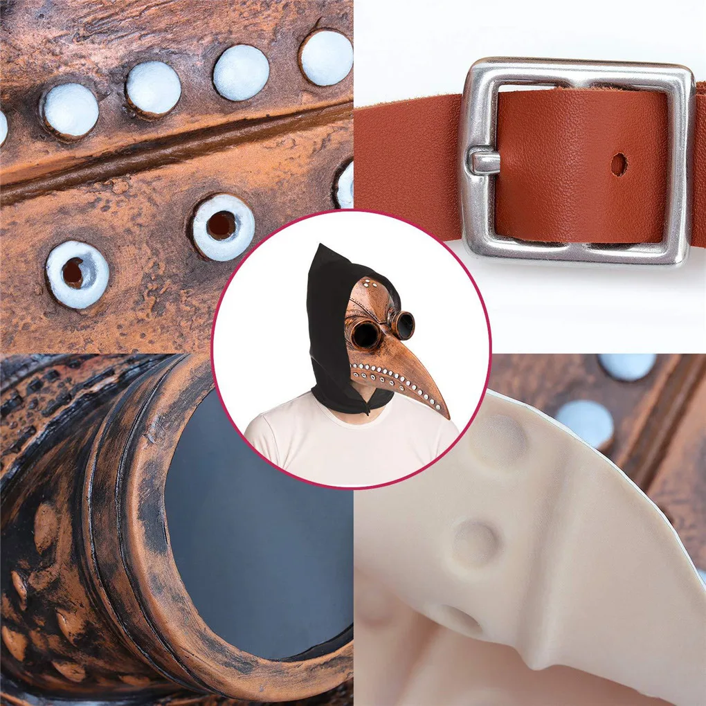 

Funny Medieval Steampunk Plague Doctor Bird Mask Latex Punk Cosplay Masks Beak Adult Halloween Event Cosplay Props RB
