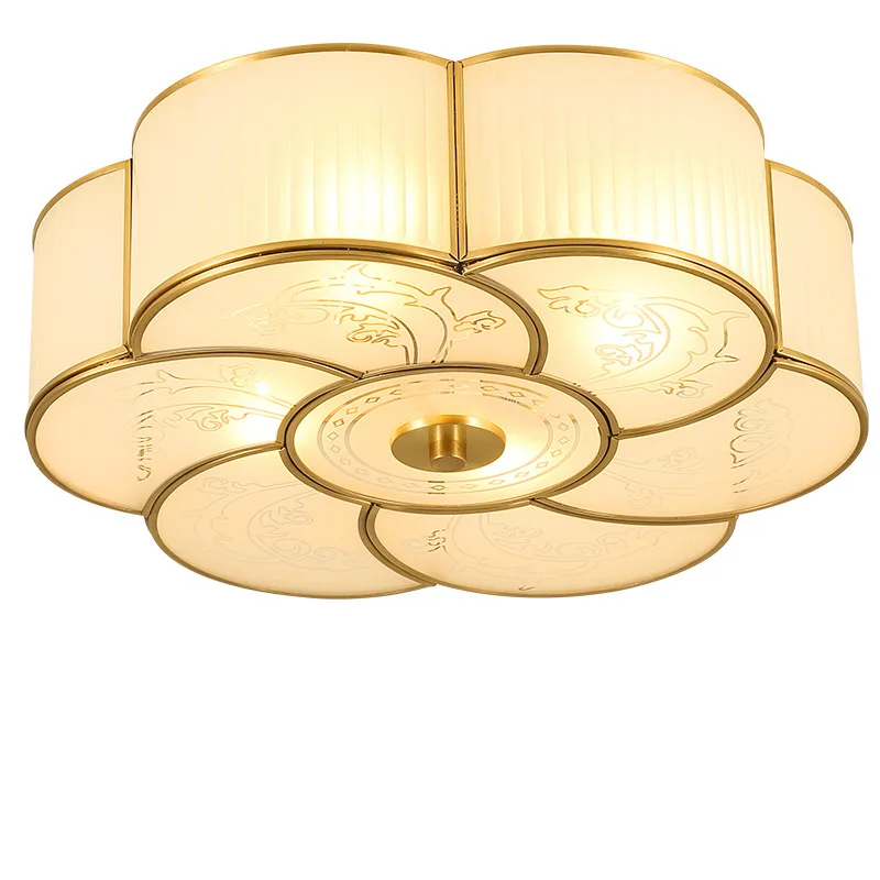 

Luxury Copper Ceiling Light for Dining Room Bedroom Livingroom Nordic Ceiling Lamps Postmodern Home Quality Lighting Fixture
