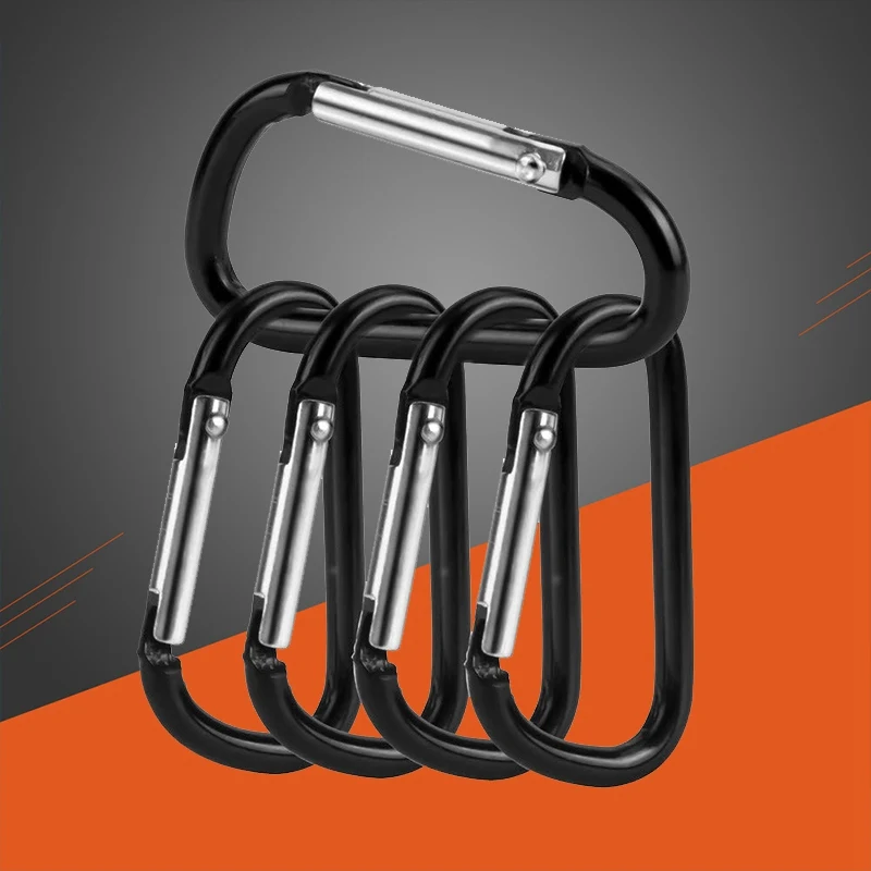 

5pcs Aluminum Snap Carabiner D-Ring Key Chain Clip Keychain Hiking Camp Mountaineering Hook Climbing Accessories