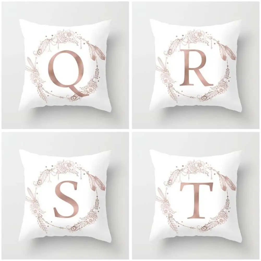 

Flower Floral Letter Throw Pillow Case Sofa Bed Home Car Decor Cushion Cover Polyester Pillowcase Pillows Cover Home Decorative