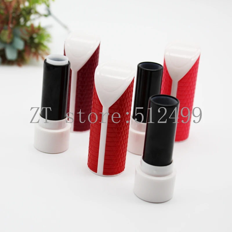 

10/20/50PCS Empty 12.1mm Black/Red Cartoon Lisptick Tube Arc Slip Cover Cosmetic DIY Lipbalm Pipe Shell Refillable Container New