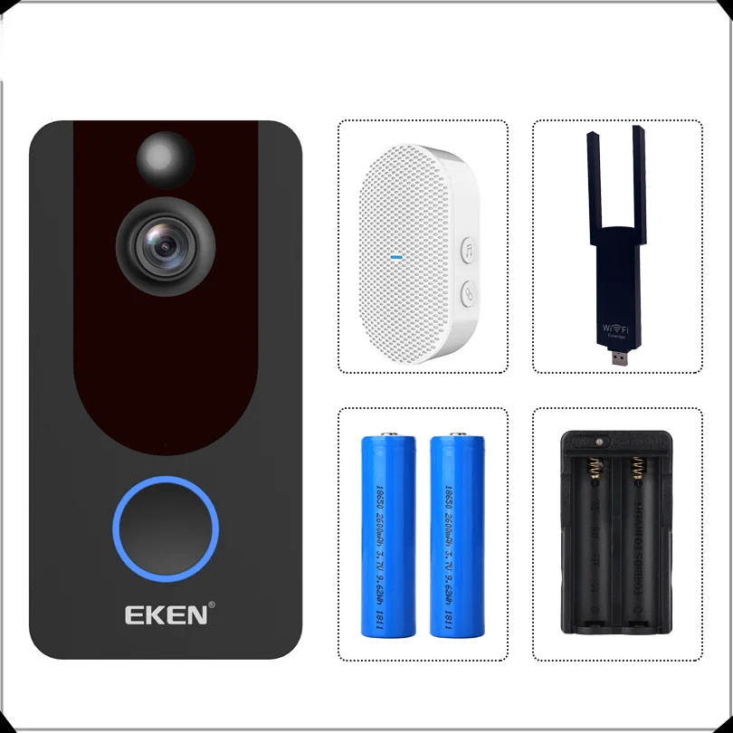

Eken videoporter V7 1080p умная Wi-Fi, визуальная рация с дверным звонком IP, беспроводная домашняя камера безопасности