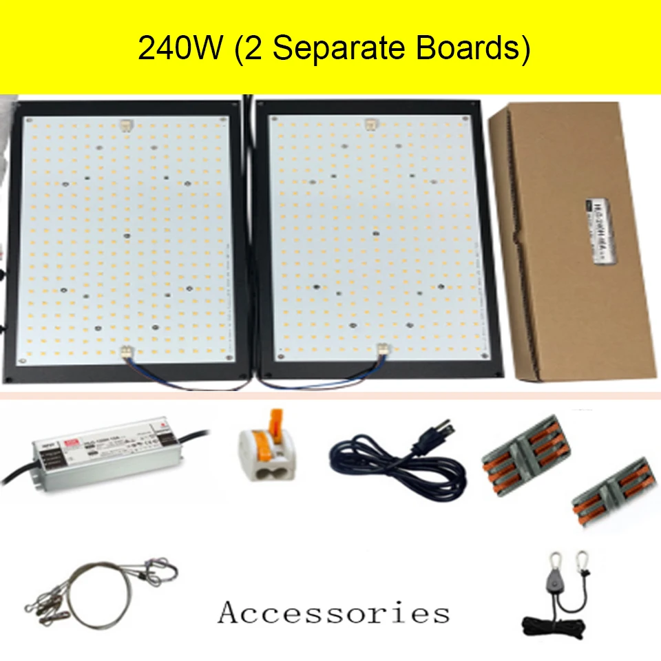 Hydroponics 120W 240W Full Spectrum LED Grow Light Kits Dimmable Samsung Boards 3000K 3500K mix 660nm for Indoor Plant