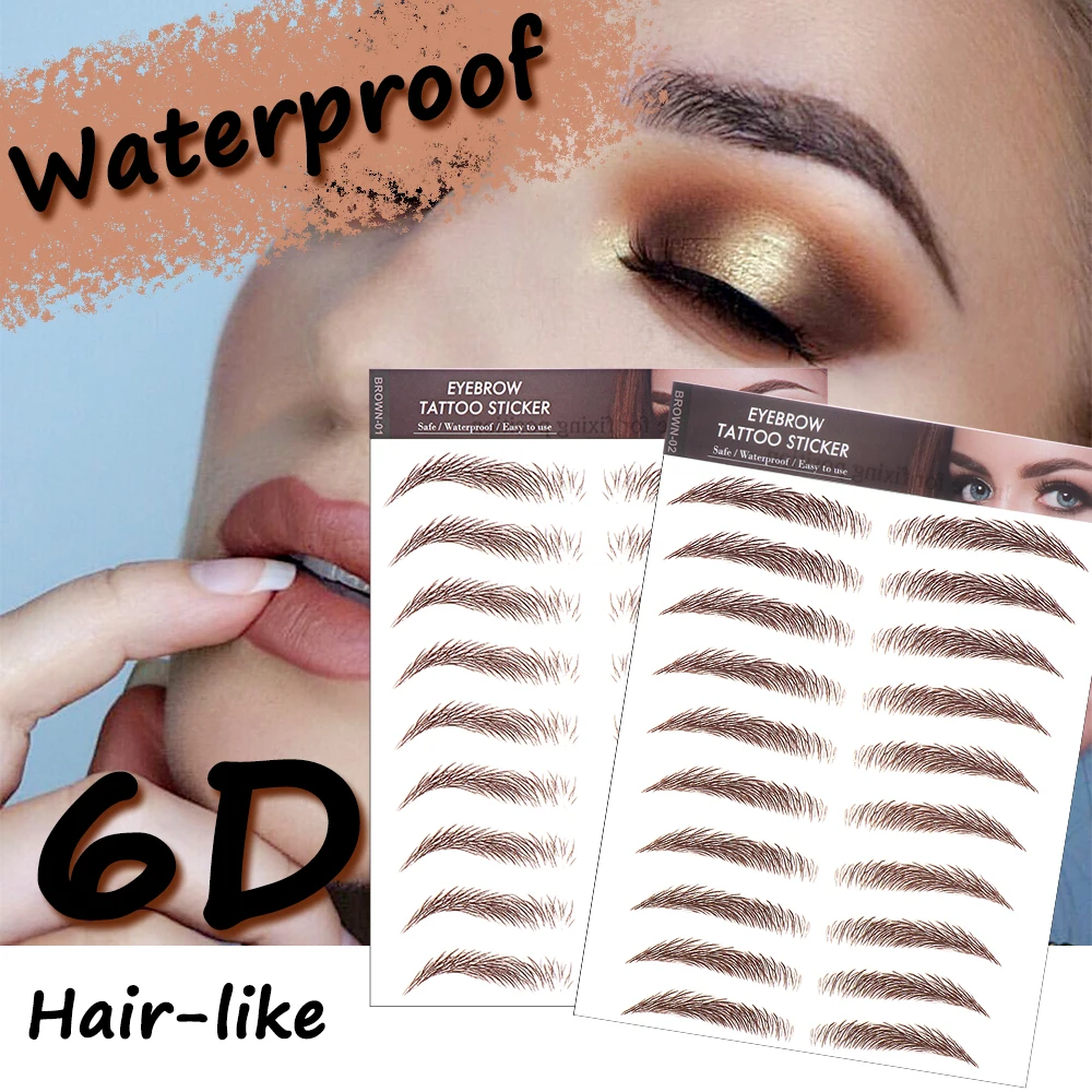 1 шт. Bionic 6D коричневая татуировочная наклейка для бровей - Цена: 42,90 руб.