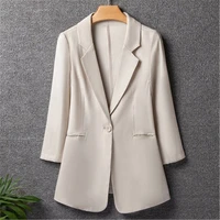springsummer 2020 blazer female slim elegant ladies jacket plus size 7xl coveralls single button suit 34 sleeve casual tops