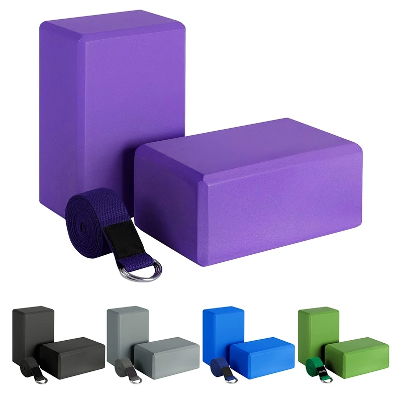 

Набор блоков для йоги и ремней для йоги, мягкие Нескользящие блоки для йоги из вспененного этилвинилацетата, универсальные тренировки для п...