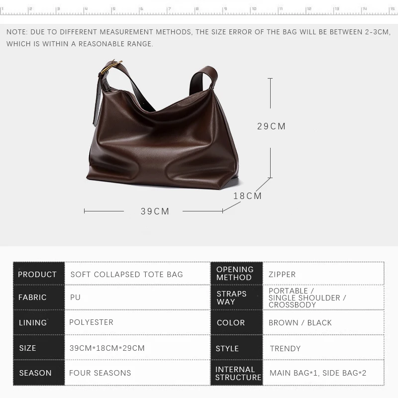 

Fashion Casual Women's Handbags Sling Crossbody Shoulder Travel PU High Capacity Tote Bucket Bags