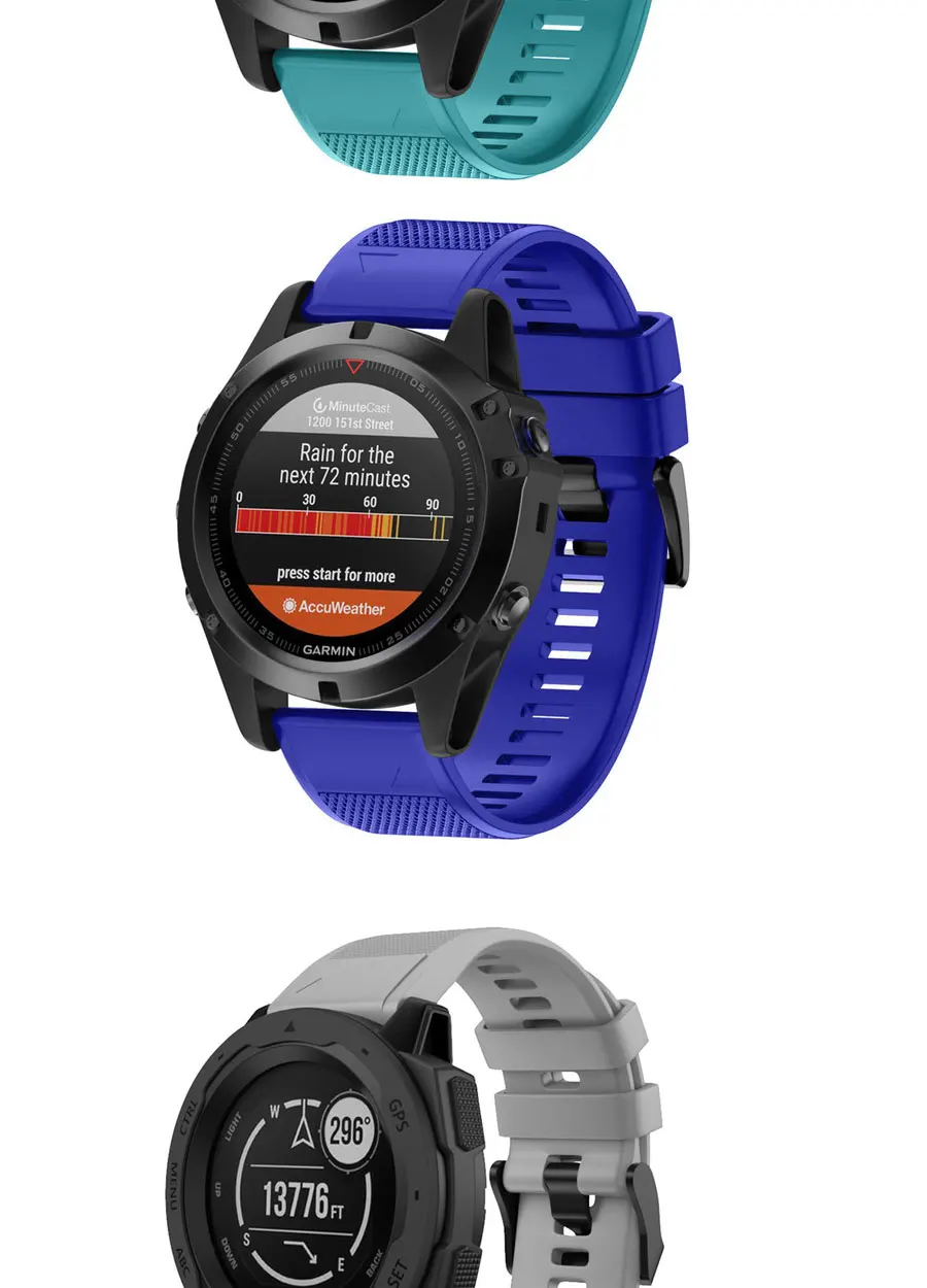 Силиконовый ремешок для часов с быстроразъемным ремешком 26 мм для Garmin Fenix 3 3HR 5X 5X plus D2 6X 6X Pro Watch Easyfit Watch Wrist Band