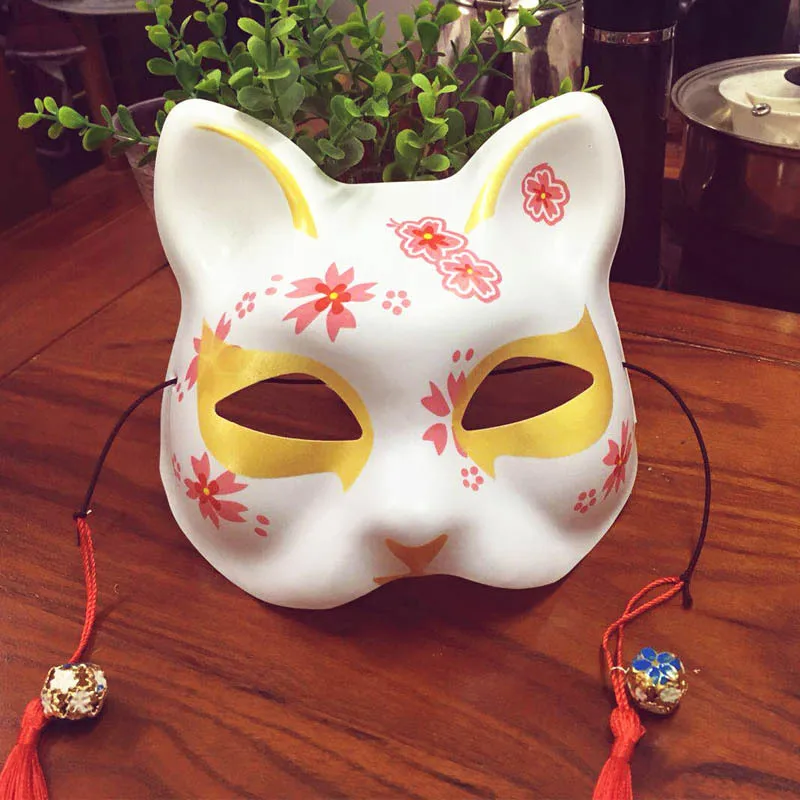 Fox Mask Animal Cosplay Cosutmes Japanese Cat Natsume Book of Friends Half Face Halloween Party Props | Тематическая одежда и