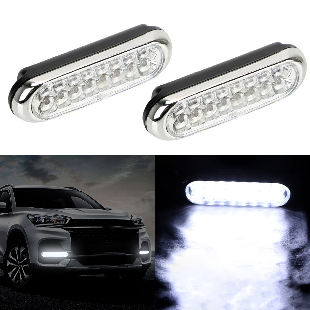 

16 LED Car Van DRL Day Driving Light 2pcs Car Daytime Running Light Fog White Light 12V Universal DRL Daytime Running Lamp