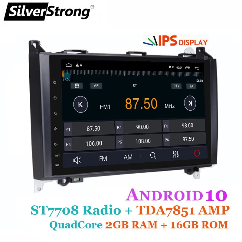 SilverStrong IPS Android10 CarPlay Android Авто GPS для Mercedes Benz Sprinter B200 B180 W169 W209 W245 с радио