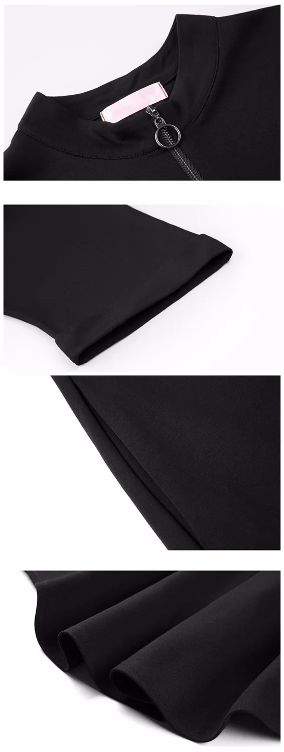 Женское платье-футболка с круглым вырезом черное свободное Повседневное платье