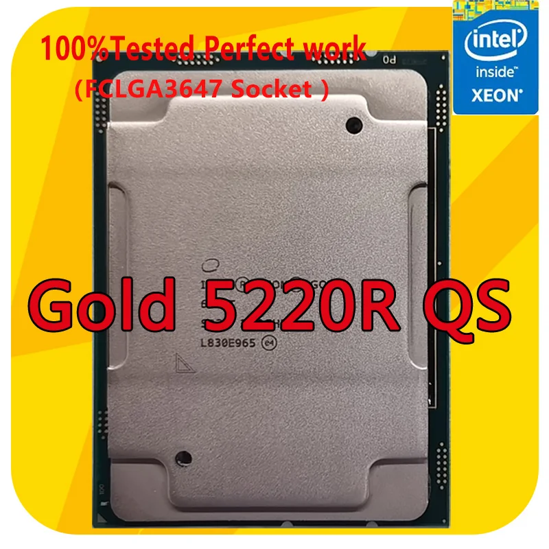 

Intel Xeon Gold 5220R QS Version 2.2GHZ 24-Cores 35.75MB Smart Cache CPU Processor 150W LGA3647 For Server Motherboard